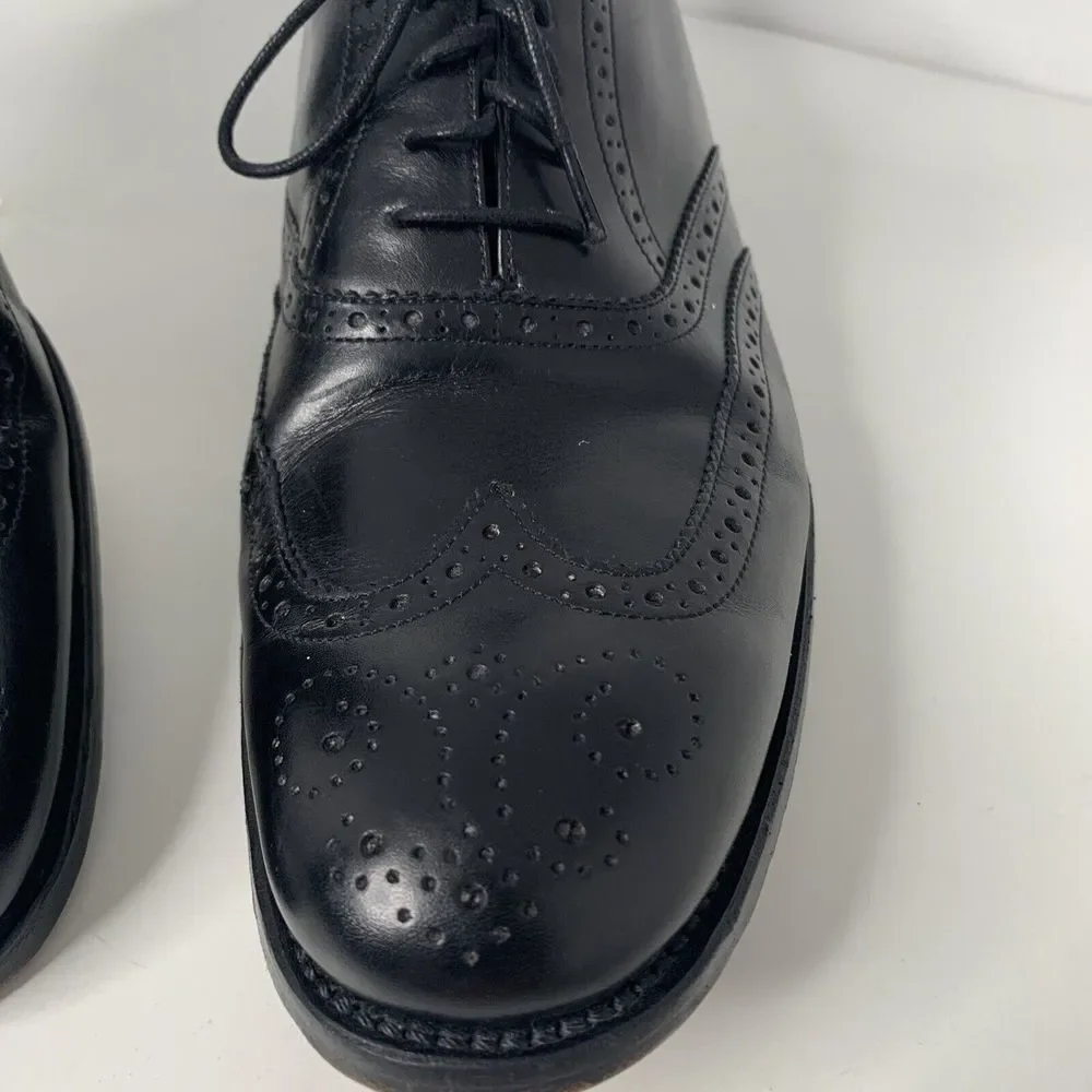 Savile‎ Row Selected Shoes Mens 12 Dress Wingtip Oxford Black Leather EUC